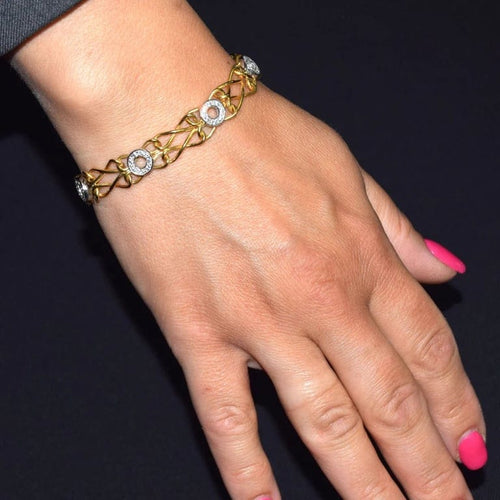 Bracelet Bracelet en or jaune et or blanc 18 carats avec diamants 58 Facettes