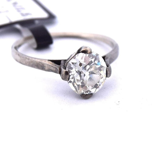 Bague 49 Bague en or jaune 18 carats avec diamant taille ancienne 58 Facettes