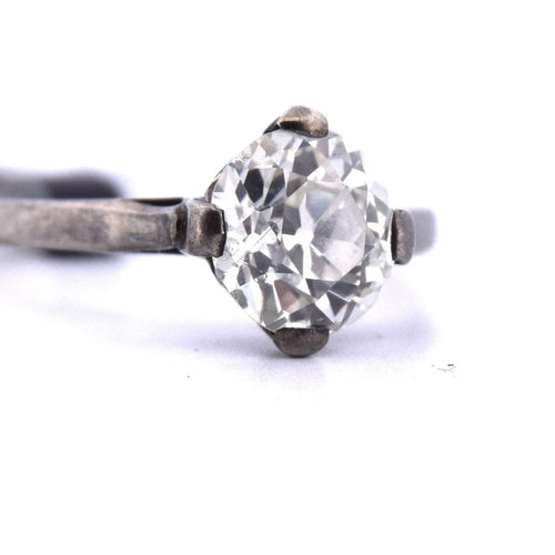Bague 49 Bague en or jaune 18 carats avec diamant taille ancienne 58 Facettes