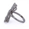 Bague 54 Bague en or blanc avec onyx et diamants 58 Facettes AN102 (00719)