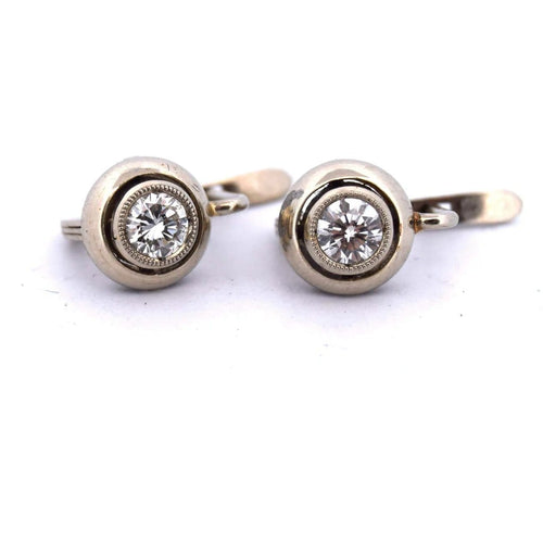 Boucles d'oreilles Boucles d'oreilles anciennes en diamants - Or blanc 58 Facettes