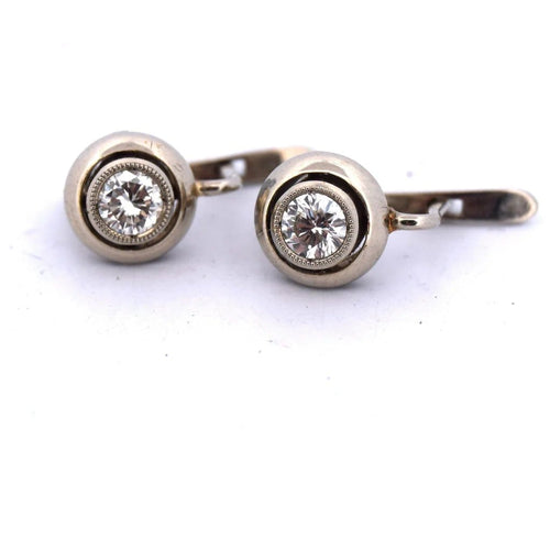 Boucles d'oreilles Boucles d'oreilles anciennes en diamants - Or blanc 58 Facettes
