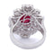 Bague Bague en or blanc 18 kt avec rubis ovale et diamants 58 Facettes AN65  (00239)