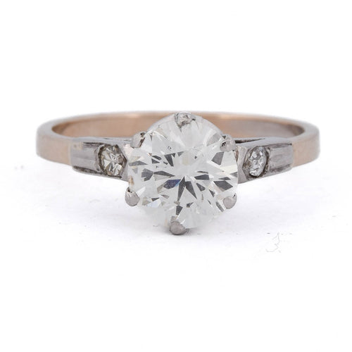 Bague 54 Bague ancienne en platine avec diamants 58 Facettes AN322 (00029)