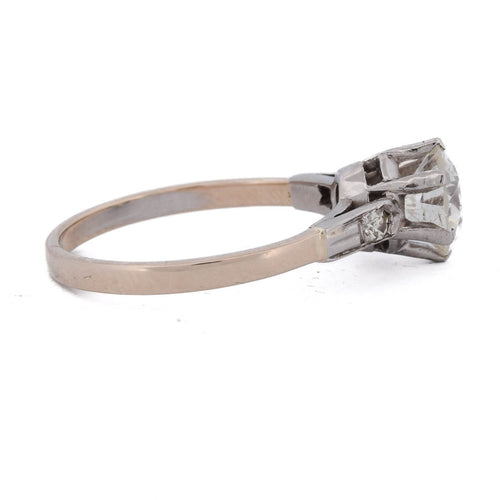 Bague 54 Bague ancienne en platine avec diamants 58 Facettes AN322 (00029)