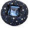 Bague 54 Bague cocktail en or blanc 18 kt, aigue-marine, saphirs et diamants 58 Facettes AN329 (00649)