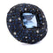 Bague 54 Bague cocktail en or blanc 18 kt, aigue-marine, saphirs et diamants 58 Facettes AN329 (00649)