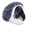 Bague 54 Bague cocktail en or blanc 18 kt, aigue-marine, saphirs et diamants 58 Facettes AN329 (00649)