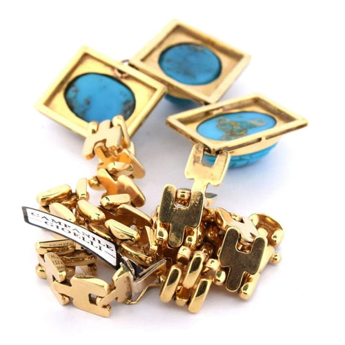 Collier Collier en or jaune 18 carats avec turquoise 58 Facettes