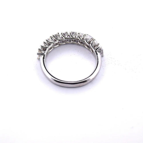 Bague 53 Bague demi-éternité vintage en or blanc 18 kt et diamants 58 Facettes AN362 (0079)