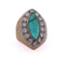 Bague 42 Bague vintage en or jaune 18 ct avec turquoise et diamants 58 Facettes AN379 '(00319)