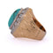 Bague 42 Bague vintage en or jaune 18 ct avec turquoise et diamants 58 Facettes AN379 '(00319)