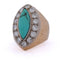 Bague 42 Bague vintage en or jaune 18 ct avec turquoise et diamants 58 Facettes AN379 '(00319)