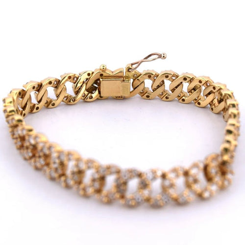 Bracelet Bracelet en or jaune 18 carats avec diamants 58 Facettes