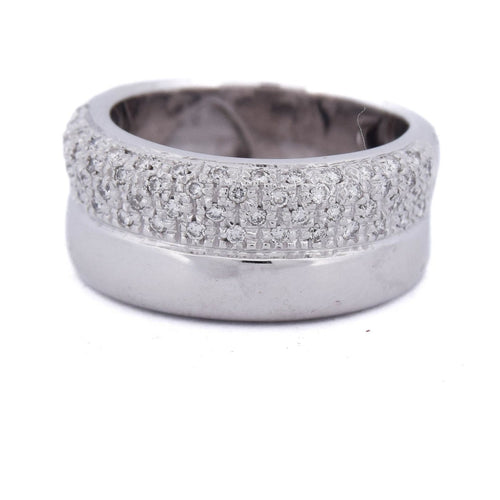 Bague 58 Bague vintage en or blanc 18 carats pavée de diamants 58 Facettes AN133 '(05919)