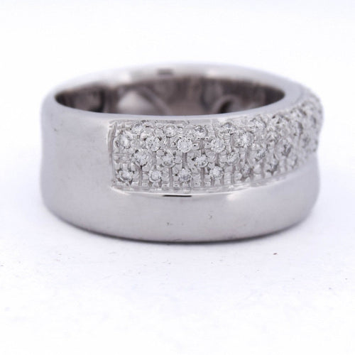 Bague 58 Bague vintage en or blanc 18 carats pavée de diamants 58 Facettes AN133 '(05919)