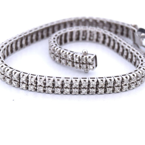 Bracelet Bracelet tennis en or blanc 18 kt avec diamants 58 Facettes BR61 '(00139)