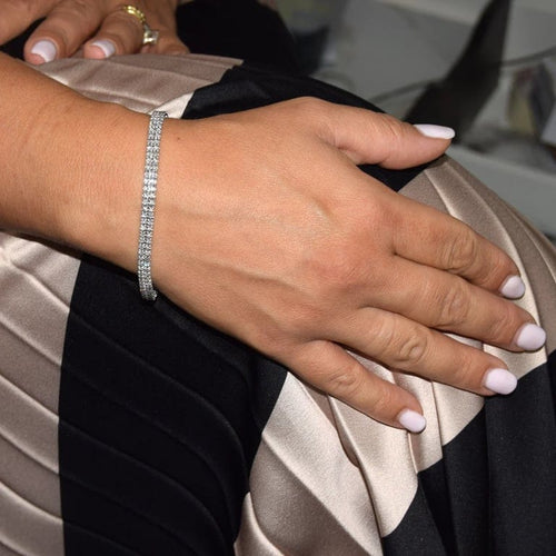 Bracelet Bracelet tennis en or blanc 18 kt avec diamants 58 Facettes BR61 '(00139)