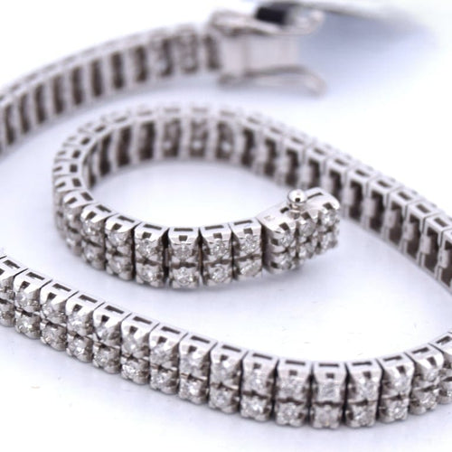 Bracelet Bracelet tennis en or blanc 18 kt avec diamants 58 Facettes BR61 '(00139)