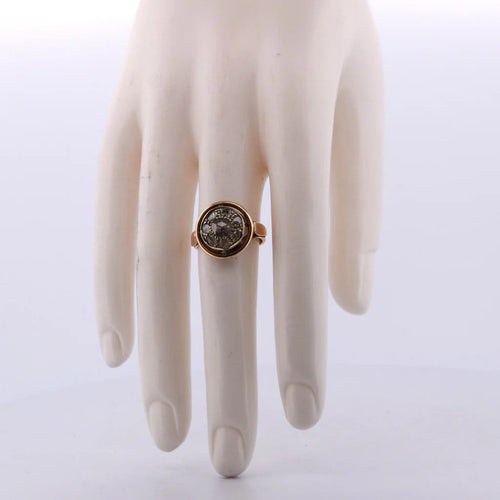 Bague ancienne en or rose avec diamants