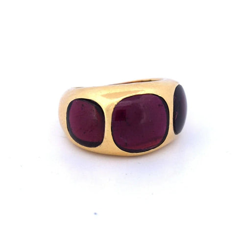 Bague 48 Bague vintage en or jaune 18K et tourmalines 58 Facettes AN448 ‘(00219)