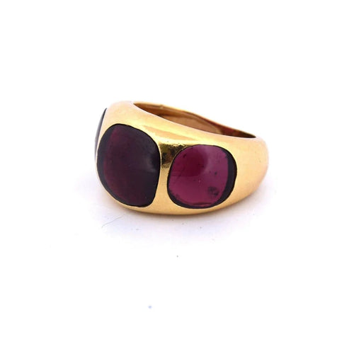 Bague 48 Bague vintage en or jaune 18K et tourmalines 58 Facettes AN448 ‘(00219)