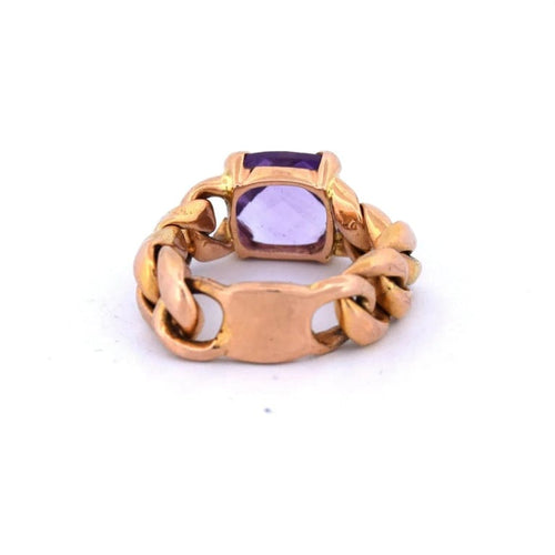 Bague 51 Bague vintage en or 18 ct avec améthyste 58 Facettes AN446 '(0079)