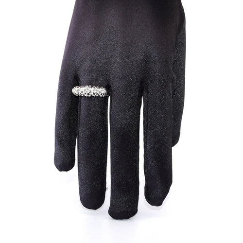 Bague 57 Bague antique en or blanc 18 kt avec diamants 58 Facettes AN265 (00019)
