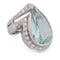 Bague 56 Bague en or blanc 18 kt avec aigue-marine et diamants 58 Facettes AN424 '(00719)