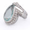Bague 56 Bague en or blanc 18 kt avec aigue-marine et diamants 58 Facettes AN424 '(00719)