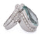 Bague 56 Bague en or blanc 18 kt avec aigue-marine et diamants 58 Facettes AN424 '(00719)