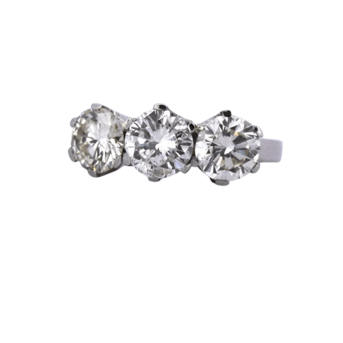 Bague 55 Bague ancienne victorienne en platine avec diamants taille ancienne 58 Facettes