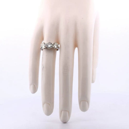 Bague 55 Bague ancienne victorienne en platine avec diamants taille ancienne 58 Facettes