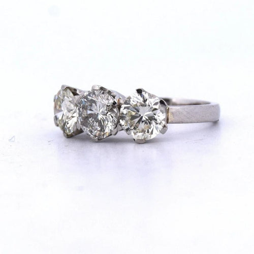 Bague 55 Bague ancienne victorienne en platine avec diamants taille ancienne 58 Facettes