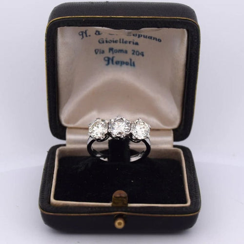 Bague 55 Bague ancienne victorienne en platine avec diamants taille ancienne 58 Facettes