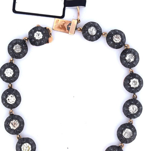 Bracelet Bracelet ancien en or rose et argent avec diamants 58 Facettes