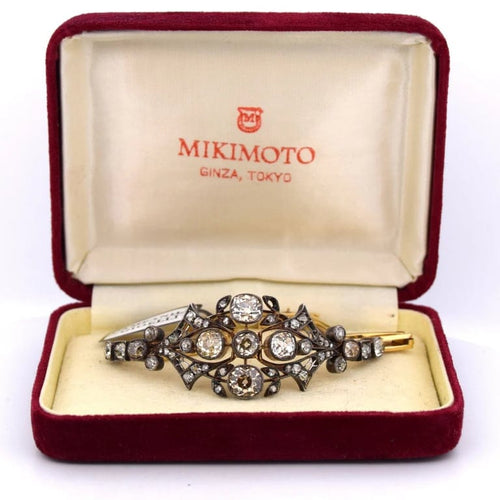 Bracelet Bracelet victorien en or rose 18 carats, argent et diamants 58 Facettes BR94