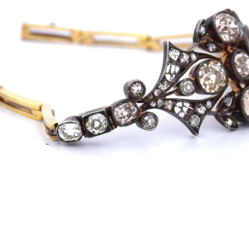 Bracelet Bracelet victorien en or rose 18 carats, argent et diamants 58 Facettes BR94