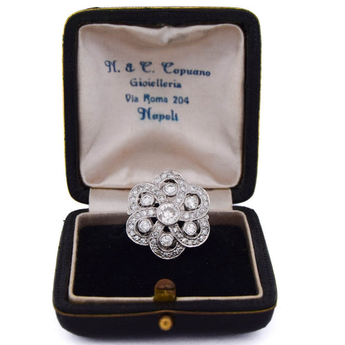 Bague 51 Bague Art déco en platine avec diamants 58 Facettes AN546 - P11 (06719)