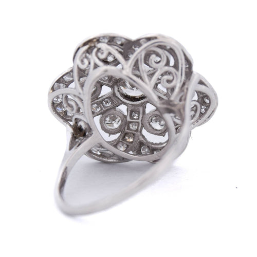 Bague 51 Bague Art déco en platine avec diamants 58 Facettes AN546 - P11 (06719)