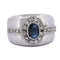 Bague 58 Bague vintage en or blanc, saphir et diamants 58 Facettes AN498 '(00419)
