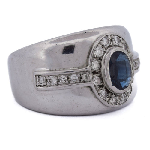 Bague 58 Bague vintage en or blanc, saphir et diamants 58 Facettes AN498 '(00419)