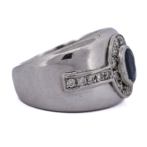 Bague 58 Bague vintage en or blanc, saphir et diamants 58 Facettes AN498 '(00419)