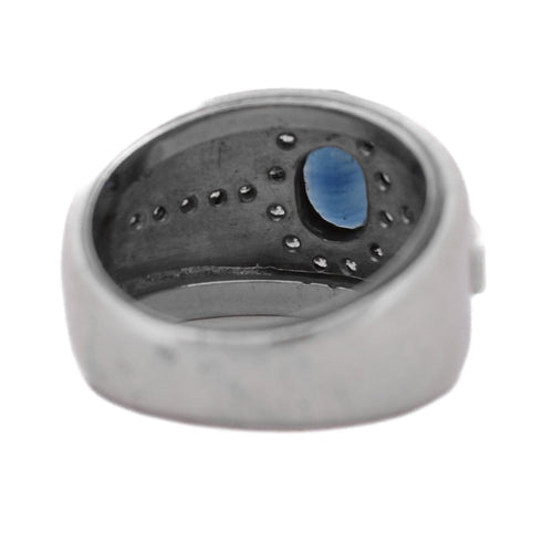 Bague 58 Bague vintage en or blanc, saphir et diamants 58 Facettes AN498 '(00419)