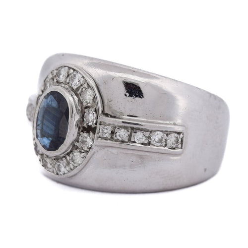Bague 58 Bague vintage en or blanc, saphir et diamants 58 Facettes AN498 '(00419)