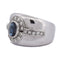 Bague 58 Bague vintage en or blanc, saphir et diamants 58 Facettes AN498 '(00419)