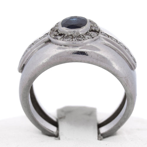 Bague 58 Bague vintage en or blanc, saphir et diamants 58 Facettes AN498 '(00419)