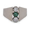 Bague 57 Bague vintage en or blanc 18 ct, émeraude et diamants 58 Facettes AN497 112-367 (0569)