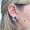 Boucles d'oreilles Boucles d’oreilles en platine et or jaune 18 carats rubis et diamants 58 Facettes