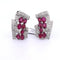 Boucles d'oreilles Boucles d’oreilles en platine et or jaune 18 carats rubis et diamants 58 Facettes
